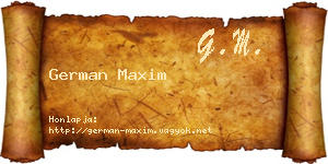 German Maxim névjegykártya