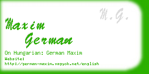 maxim german business card
